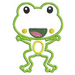 Stickmuster - hüpfender Frosch Appli